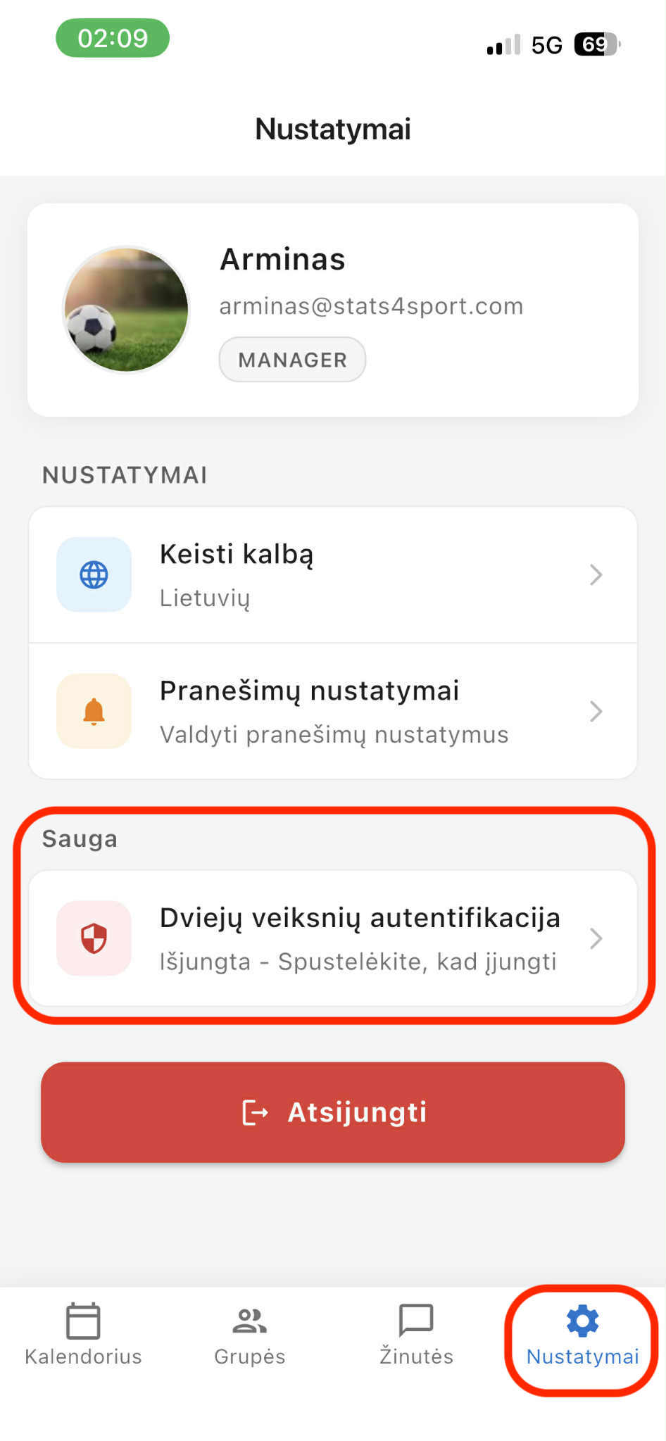 Dviejų veiksnių autentifikacija ‘s4s manager’ aplikacijoje — illustration