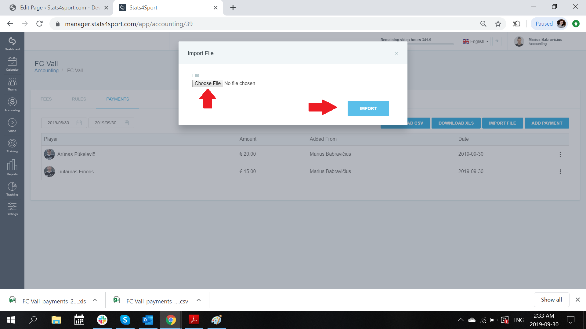 Import file for payments — illustration